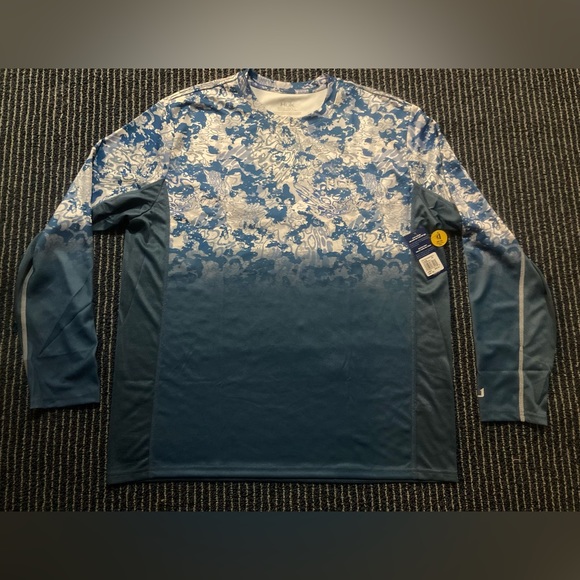 Huk Shirts Nwt Huk Fishing Shirt Mens Floral Camo Blue Grey Spf 5